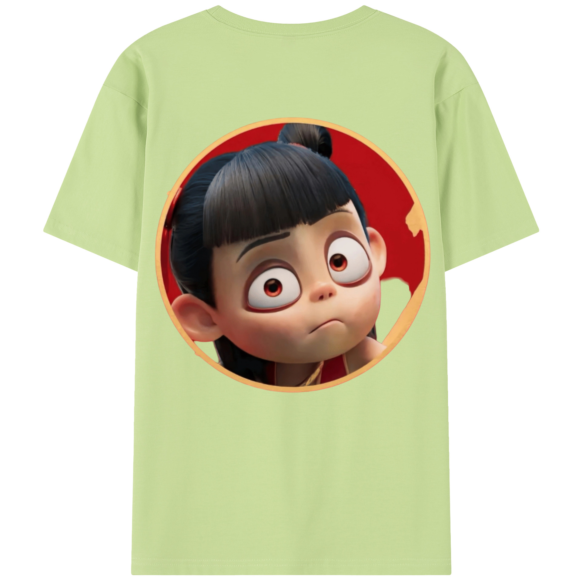 （画像用） Ne Zha 2 ナタ 魔童の大暴れ 綿100％半袖Tシャツ（背面プリント）